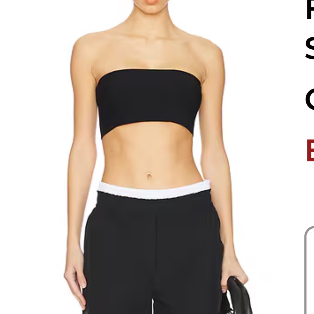 Black Strapless Bandeau Top